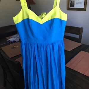 Lime green/blue summer dress